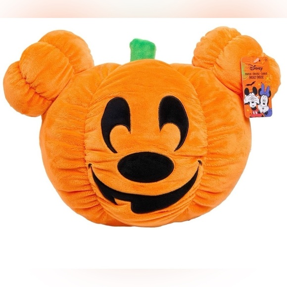 Disney Other - Disney Mickey Mouse Halloween Pumpkin Head Plush, 12" Large Stuffed Animal,NWT